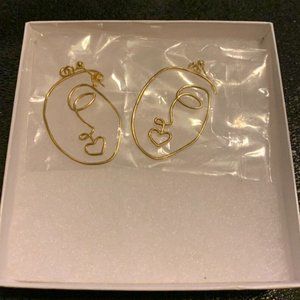 Caitlyn Minimalist Abstract Face Statement Earrings